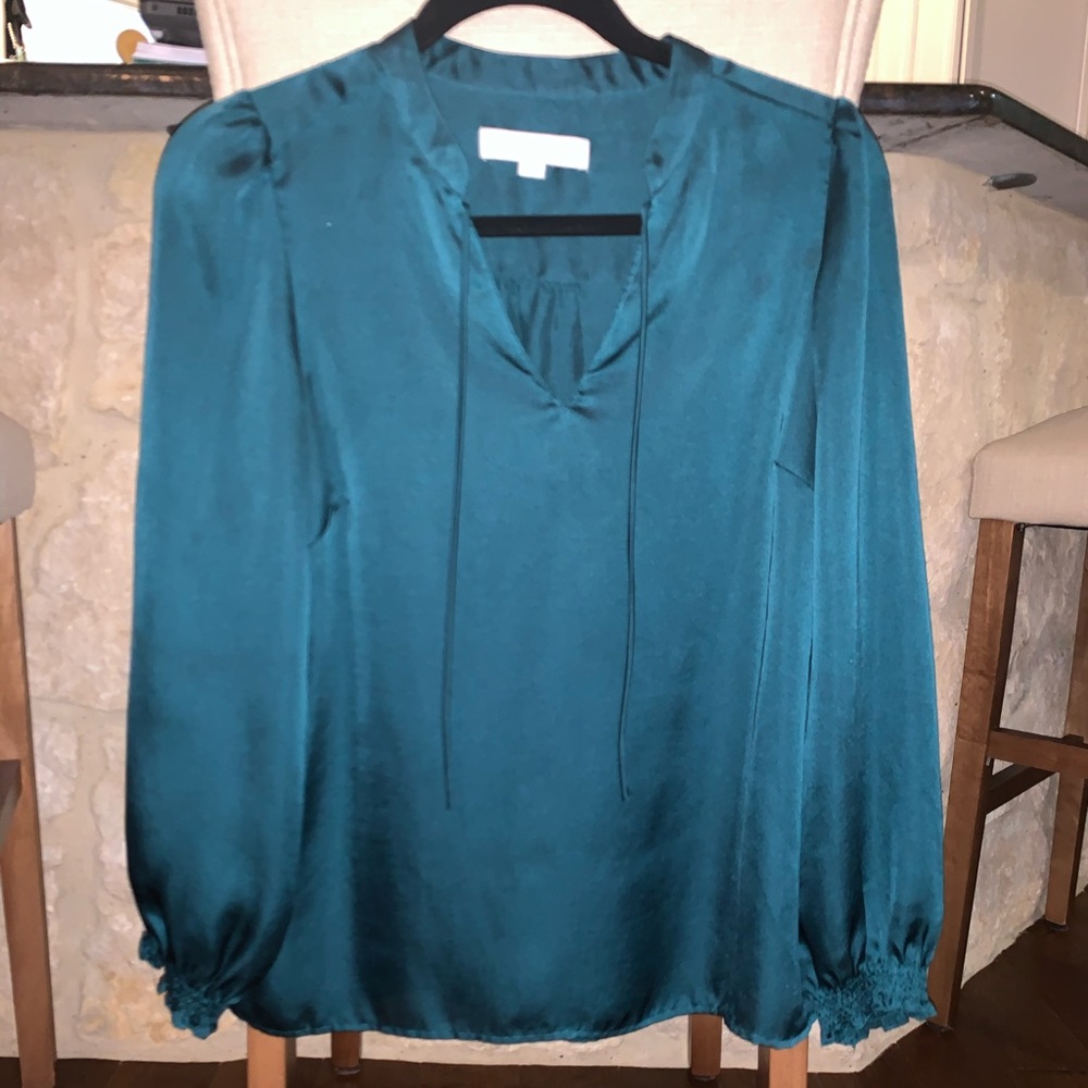 Loft jewel tone green blouse - perfect for holiday
